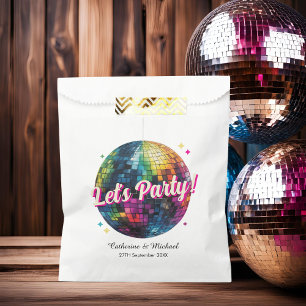 Retro 70's Party Disco Ball Sparkle Glam Wedding  Favor Bag