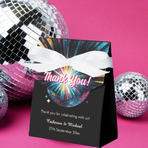 Retro 70's Party Disco Ball Sparkle Glam Wedding Favor Boxes