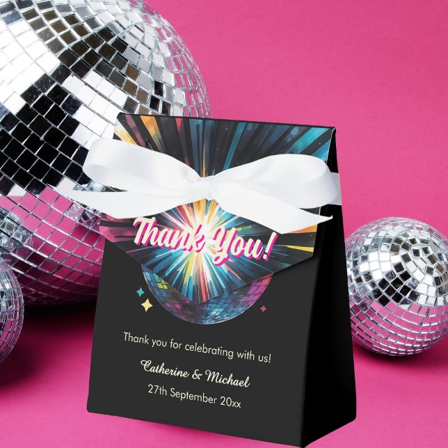 Retro 70's Party Disco Ball Sparkle Glam Wedding  Favor Boxes (Creator Uploaded)