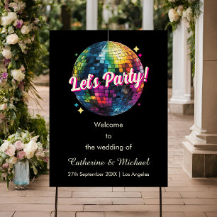 Retro 70's Party Disco Ball Sparkle Glam Wedding  Foam Board