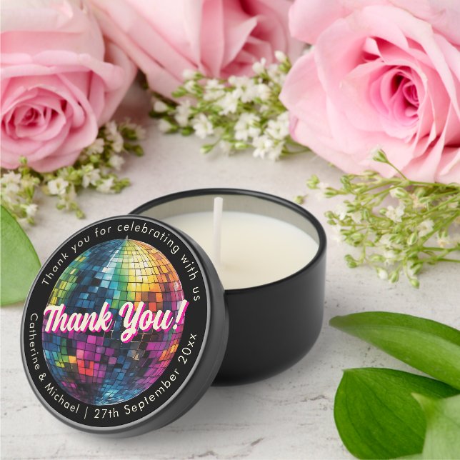 Retro 70's Party Disco Ball Sparkle Glam Wedding  Mini Candle Favors (Insitu (Wedding))