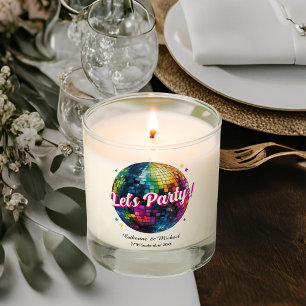 Retro 70's Party Disco Ball Sparkle Glam Wedding  Scented Candle