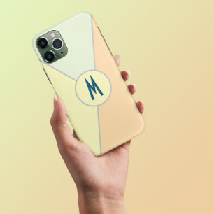 retro 70s pastel Color block Triangle Monogram iPhone 13 Pro Max Case