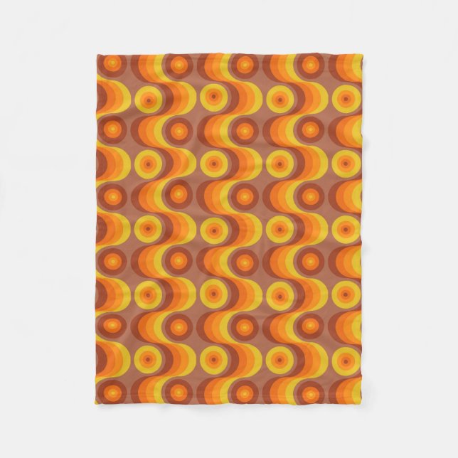 Retro / 70s Pattern Chic Fleece Blanket (Front)