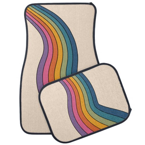 Retro 70s Pattern Pop Culture Car Floor Mat