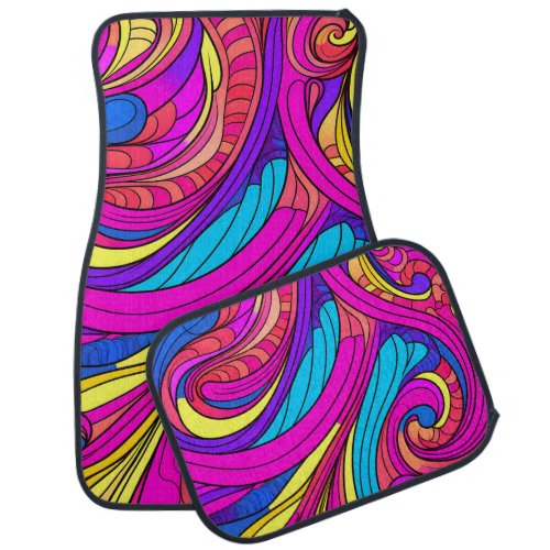 Retro 70s Pattern Pop Culture Car Floor Mat