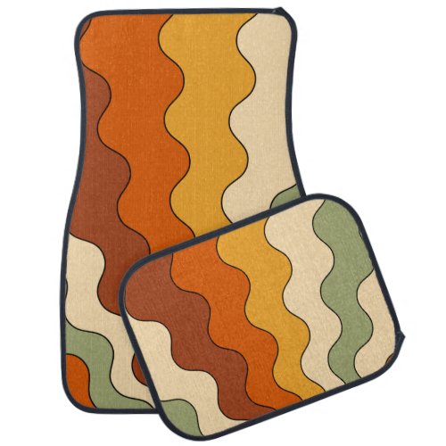 Retro 70s Pattern Pop Culture Car Floor Mat