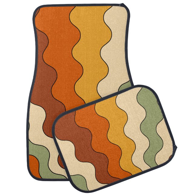 Retro 70s Pattern Pop Culture Car Floor Mat (Set)