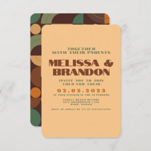 Retro 70s Pattern Wedding Invitation