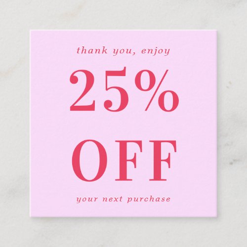 Retro 70s Pink and Red Wavy Border Small Business Discount Card
