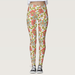 70s Retro Pattern Yoga Leggings  Printed yoga leggings, Yoga