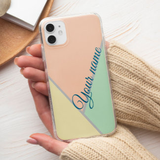 Retro 70S Pink teal Pastel Color block Pattern iPhone 13 Pro Max Case