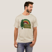 Retro 70s Rainbow, Think Green T-Shirt (Front Full)
