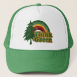 Retro 70s Rainbow, Think Green Trucker Hat