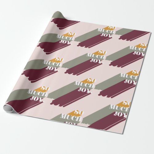 Retro 70s So Much Joy Christmas Wrapping Paper