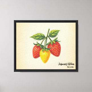 Retro 70s Strawberry Kitchen Wall Art -Personalize