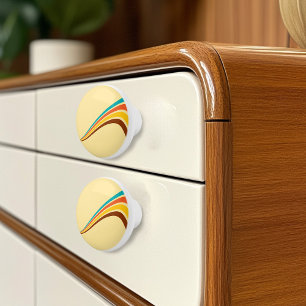 Retro 70's Stripes Ceramic Knob