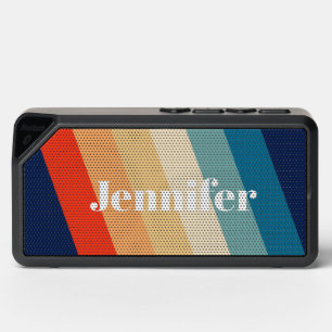 Retro 70s Stripes Personalized name Bluetooth Speaker