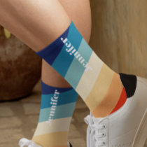 Retro 70s Stripes Personalized name  Socks