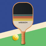 Retro 70s Stripes Personalized Pickleball Paddle<br><div class="desc">Create your own retro personalized pickleball paddle. Features abstract 70s vintage stripes design and custom name in a classic style typography.</div>