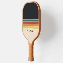 Retro 70s Stripes Personalized Pickleball Paddle | Zazzle