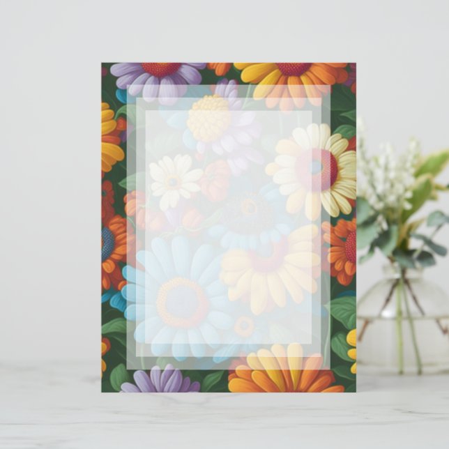 Retro 70s style colorful daisies  (Standing Front)