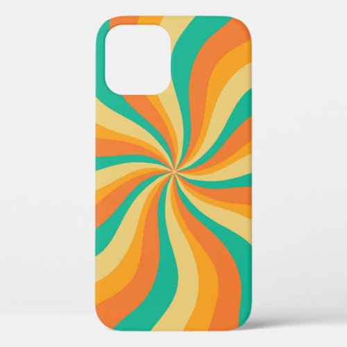 Retro 70s Sunburst Colorful Background iPhone 12 Case