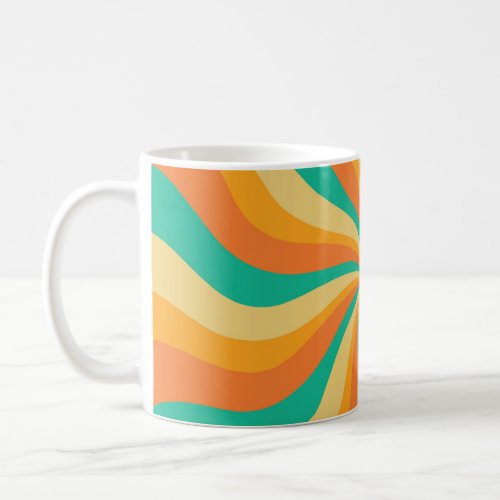 Retro 70s Sunburst Colorful Background Coffee Mug