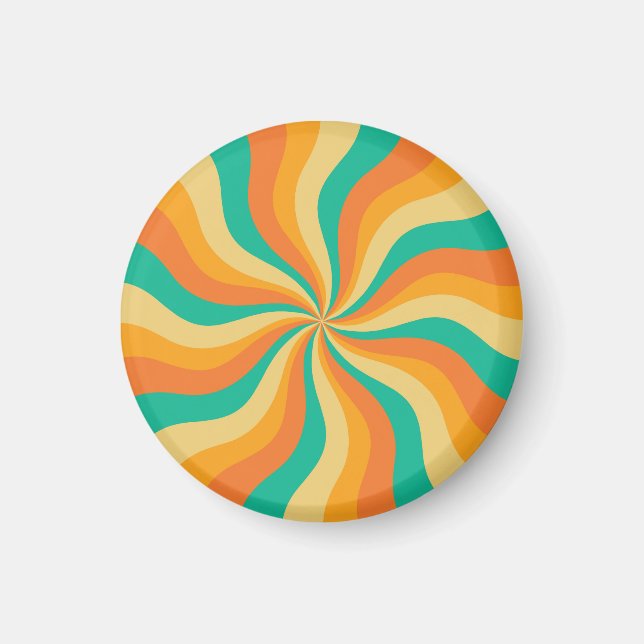 Retro 70s Sunburst Colorful Background Magnet (Front)