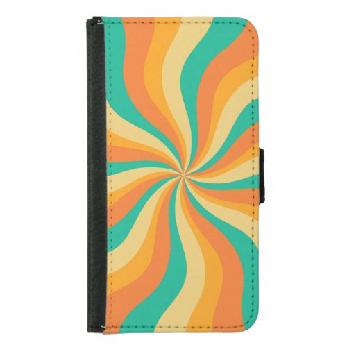 Retro 70s Sunburst Colorful Background Samsung Galaxy S5 Wallet Case