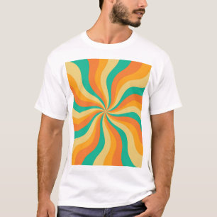 Retro 70s Sunburst Colorful Background T-Shirt