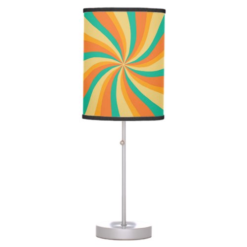 Retro 70s Sunburst Colorful Background Table Lamp