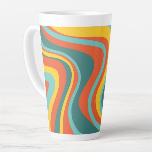 Retro 70s swirls background latte mug