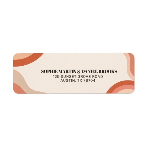Retro 70s Terracotta Groovy Return Address Label