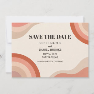 Retro 70s Terracotta Groovy Save the Date Card
