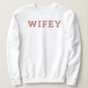 Retro 70's Themed Blush and Orange Wifey Sweatshirt