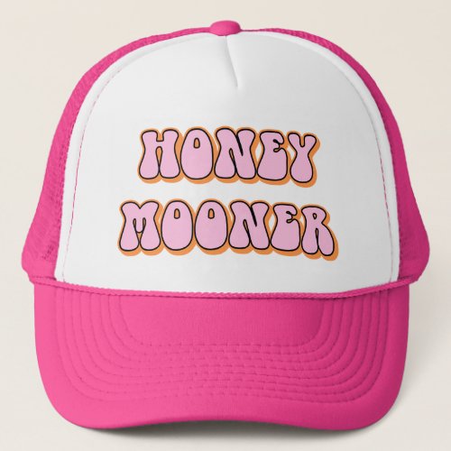 Retro 70s Themed Honeymooner Bride Trucker Hat