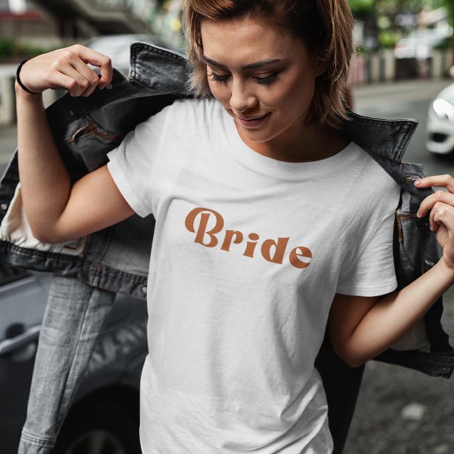 Retro 70's Themed Terracotta Bride T-Shirt (Creator Uploaded)