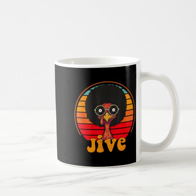 Retro 70s Turkey Jive Afro Thanksgiving Family Men Coffee Mug (Right)