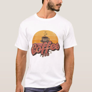 Retro 70s Vibes Vintage Text Coffee Illustration T-Shirt