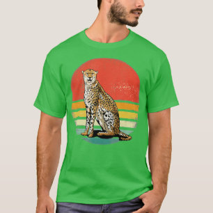 Retro 70s Vintage Cheetah Sunset Cheetah Animal Lo T-Shirt