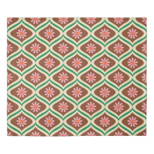 Retro 70s: Vintage Floral Pattern Duvet Cover