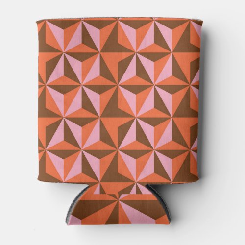 Retro 70s Vintage Pattern Background Can Cooler