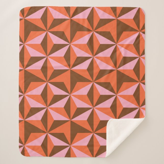 Retro 70's: Vintage Pattern Background Sherpa Blanket (Front)