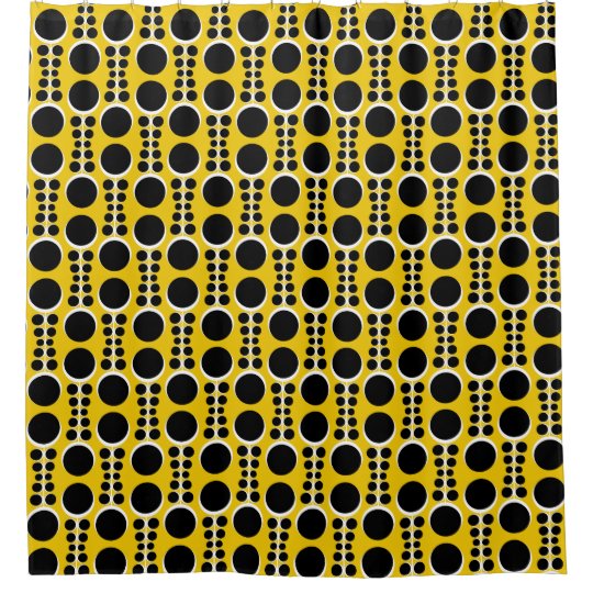 Retro 70s Wallpaper Vintage Yellow Mustard Shower Curtain Zazzle Com