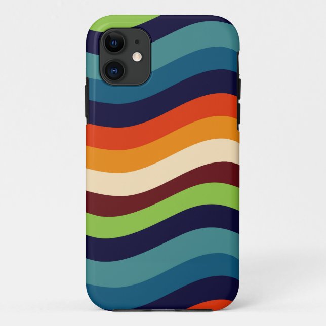 Retro 70s wavy stripes Case-Mate iPhone case (Back)