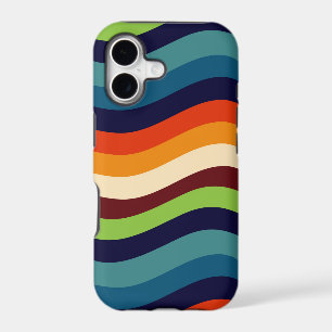 Retro 70s wavy stripes iPhone 17 case