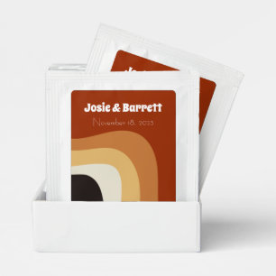 Retro 70s Wedding Personalized Tea Bag Drink Mix