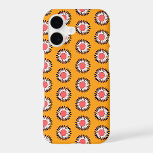 Retro 70s Yellow Pink Daisy Floral Pattern iPhone 17 Case