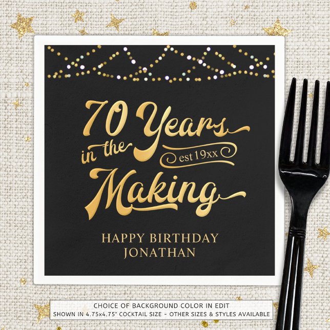 Retro 70th Birthday 70 Years in the Making Lights Napkins (Creator Uploaded)